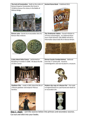 Romans Primary and Secondary Sources