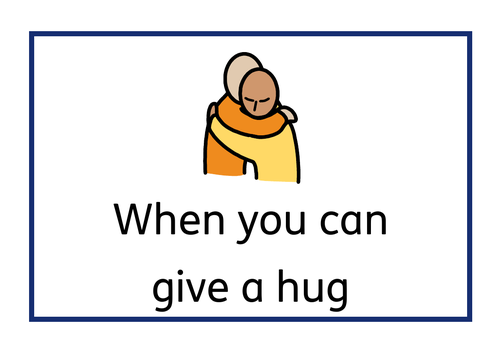 When you can give a hug social story