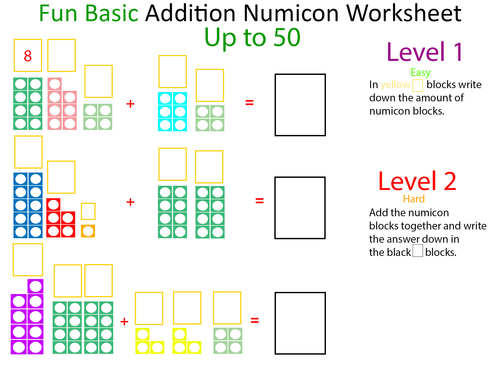 Fun Numicon Addition Workshet