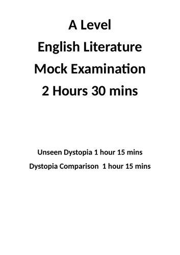 OCR A Level Mock Paper Comparative and Contextual study