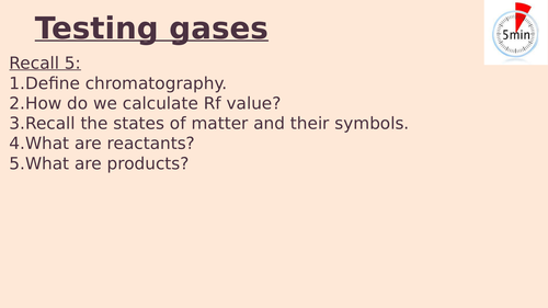 KS4 - Testing gases lesson
