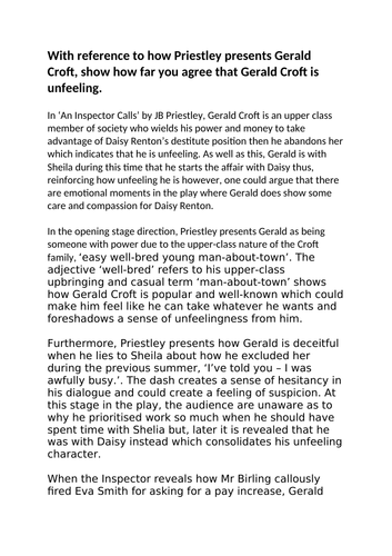 How To Describe Gerald Croft | Gerald Croft Character Analysis in An ...
