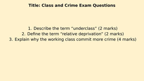 eduqas / wjec GCSE Sociology Crime unit of work