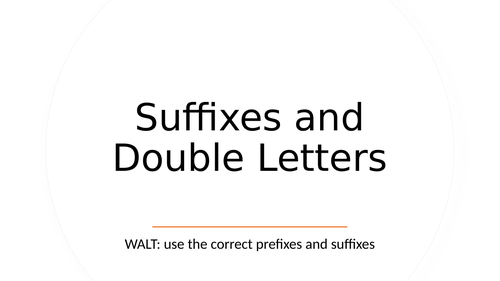 Key Stage 3 SPaG Suffixes and Double Letters Lesson 2