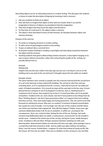 How to make a description interesting by involving a memory