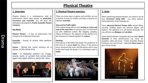 Physical Theatre Knowledge Organiser