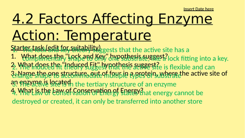 4.2.1 Factors Affecting Enzyme Action