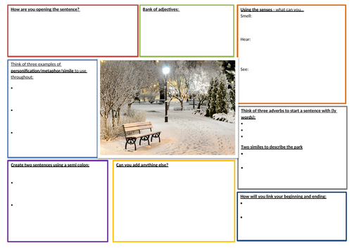 Winter Descriptive Writing Frame