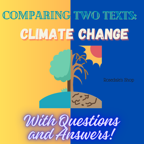 Compare & Contrast: Climate Change Texts, Worksheet with Answers! English Lesson