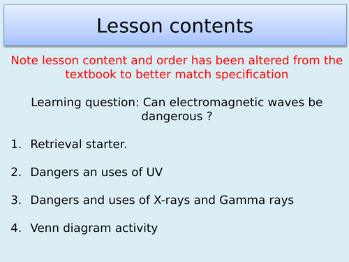 AQA P13.3 Hazards of the EM spectrum