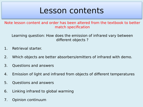 AQA P13.6 Infrared