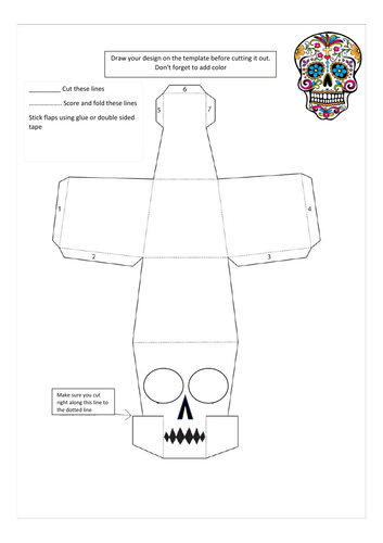 Halloween 2023 Art Activity. Skull Template | Teaching Resources