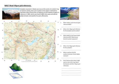 Volcanoes: Snowdon 4 Figure Grid References lesson
