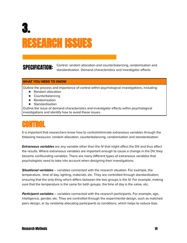 AQA Psychology - Research Issues [A-Level Psychology]