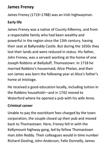 James Freney Handout