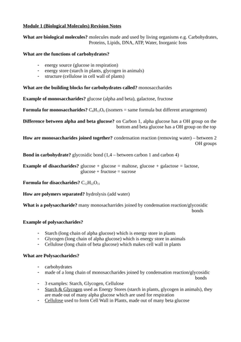 AQA A LLEVEL BIOLOGY REVISION SHEETS FULL SPECIFICATION