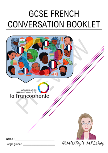 French GCSE Conversation booklet (Speaking) FREE PREVIEW