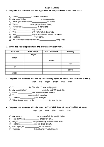 Past Simple tense 2º ESO