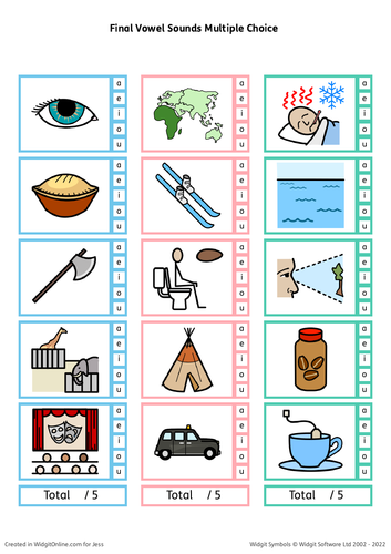 SEND Literacy- Vowels