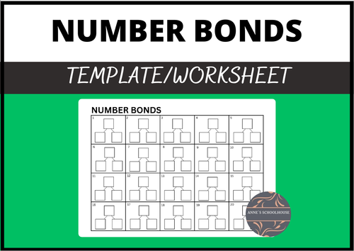 Number Bonds Template -Mathematics - Math - Addition - Singapore Math