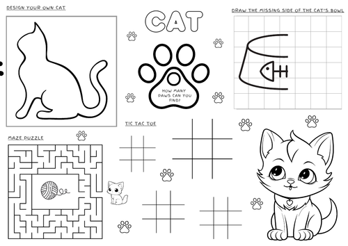 Cat Activity Sheet Game Sheet Primary School.