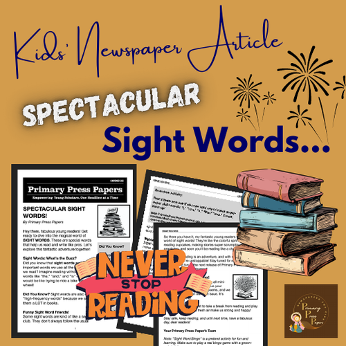 SPECTACULAR SIGHT WORDS READING COMPREHENSION & ACTIVITY FOT KIDS!