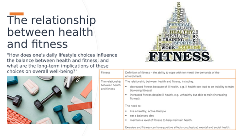 The relationship between health and fitness IGCSE PE Physical Education