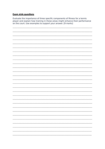 Components of fitness IGCSE PE Physical Education