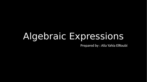 Algebraic  Expressions