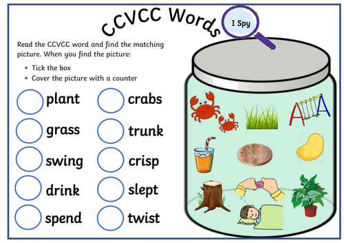 CCVCC Words I Spy