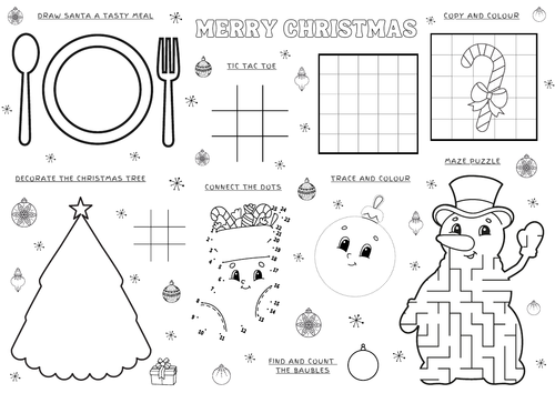 Christmas Activity Sheet / Game / Colouring / Drawing Page. Lesson Filler