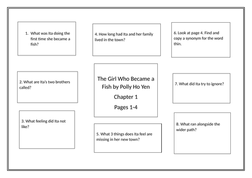 The Girl Who Became a Fish by Polly Ho Yen reading comprehension