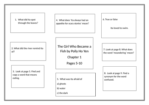 The Girl Who Became a Fish by Polly Ho Yen  reading comprehension Chapter 1 Pages 5-10