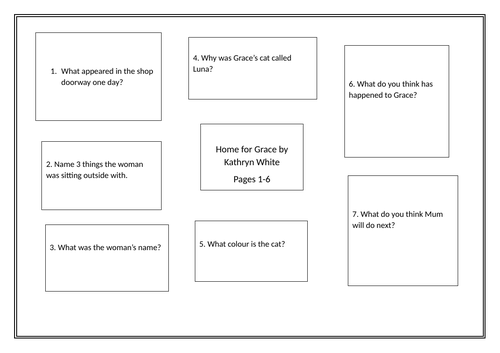 Home for grace by Kathryn White reading comprehension