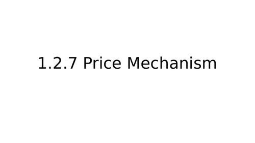 1.2.7 Functions of Price Mechanism
