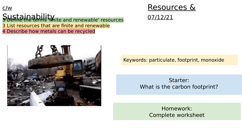 Resources and sustainability GCSE Chem