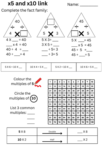 X5 and X10 Multiplication mastery
