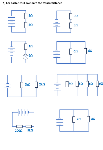 Calculations for resistors in parallel