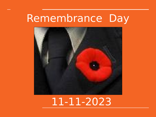 Remembrance Day Assembly / information for students 11th November