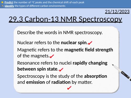 A level Chemistry: Carbon-13 NMR Spectroscopy