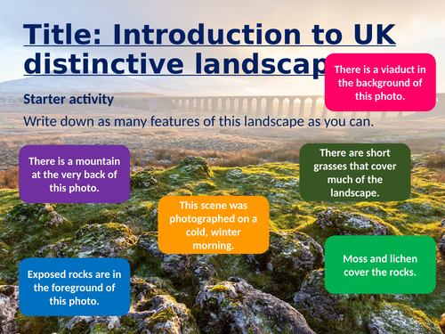 WJEC GCSE Theme 1: L1: Landscapes and Physical Processes – Introduction to UK distinctive landscapes