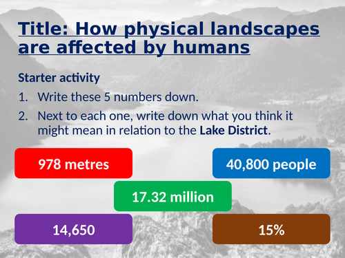 WJEC GCSE Theme 1: L3: Landscapes and Physical Processes – How landscapes are affected by humans