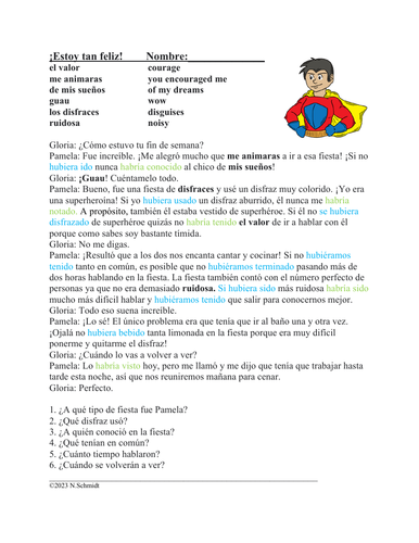 Pluperfect Subjunctive + Conditional Perfect Spanish Reading