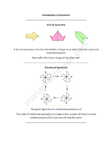 Symmetry : IGCSE Mathematics 0580 Past Papers Worksheet