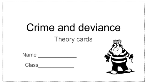 Sociology - Crime and Deviance theory activity