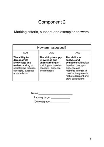 Sociology exam writing practice booklet - Social Stratification and Crime + Deviance