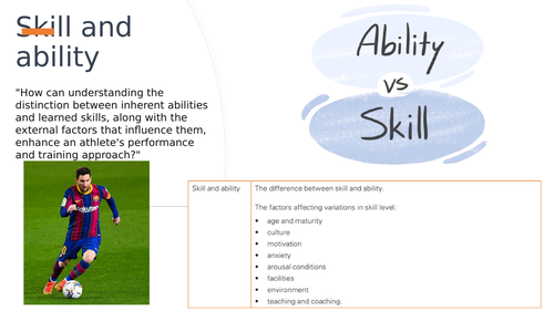Skill vs ability IGCSE PE Physical Education lesson