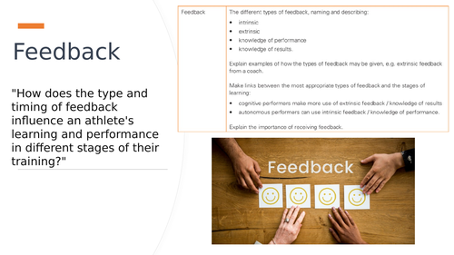 Feedback, extrinsic, intrinsic, etc IGCSE PE Physical Education