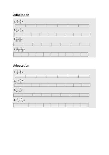 Adding and subtracting fractions