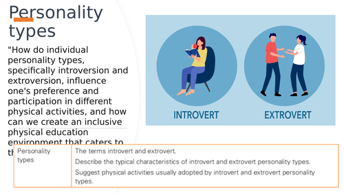 Personality types IGCSE PE Physical Education